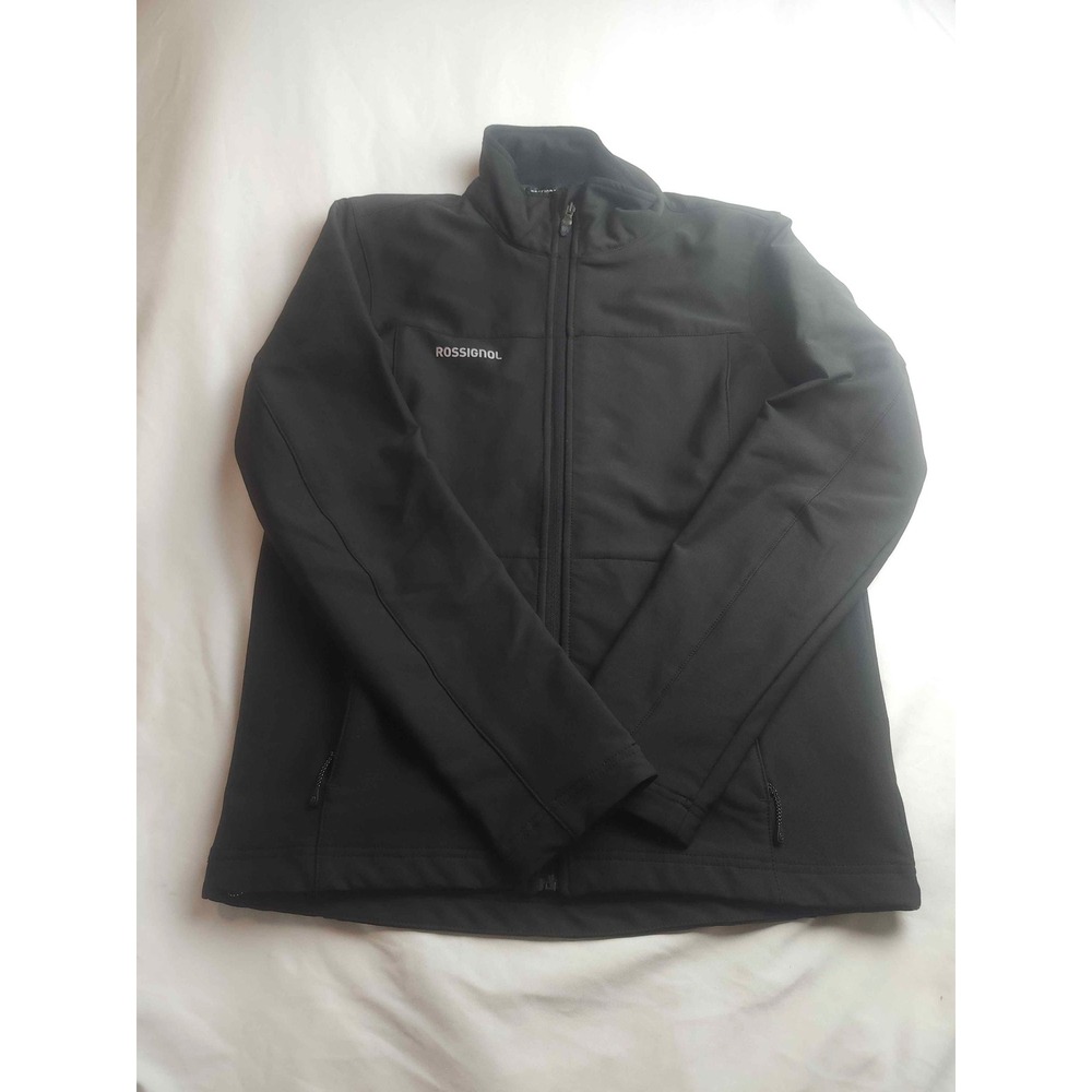 Rossignol Mens Softshell Jacket Black Full Zip Fleece Lined Wind Resistant Small